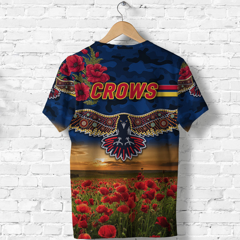 Adelaide Crows ANZAC T shirt Poppy Vibes - Navy Blue - Vibe Hoodie Shop