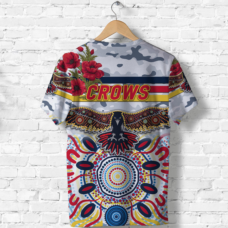 Adelaide Crows ANZAC T shirt Indigenous Vibes - White - Vibe Hoodie Shop