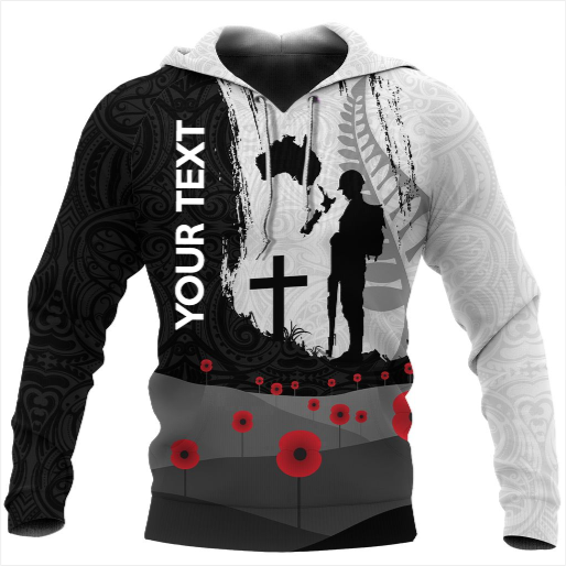 (Custom) ANZAC Day Hoodie, New Zealand Australia Lest We Forget Pullover Hoodie - Vibe Hoodie Shop