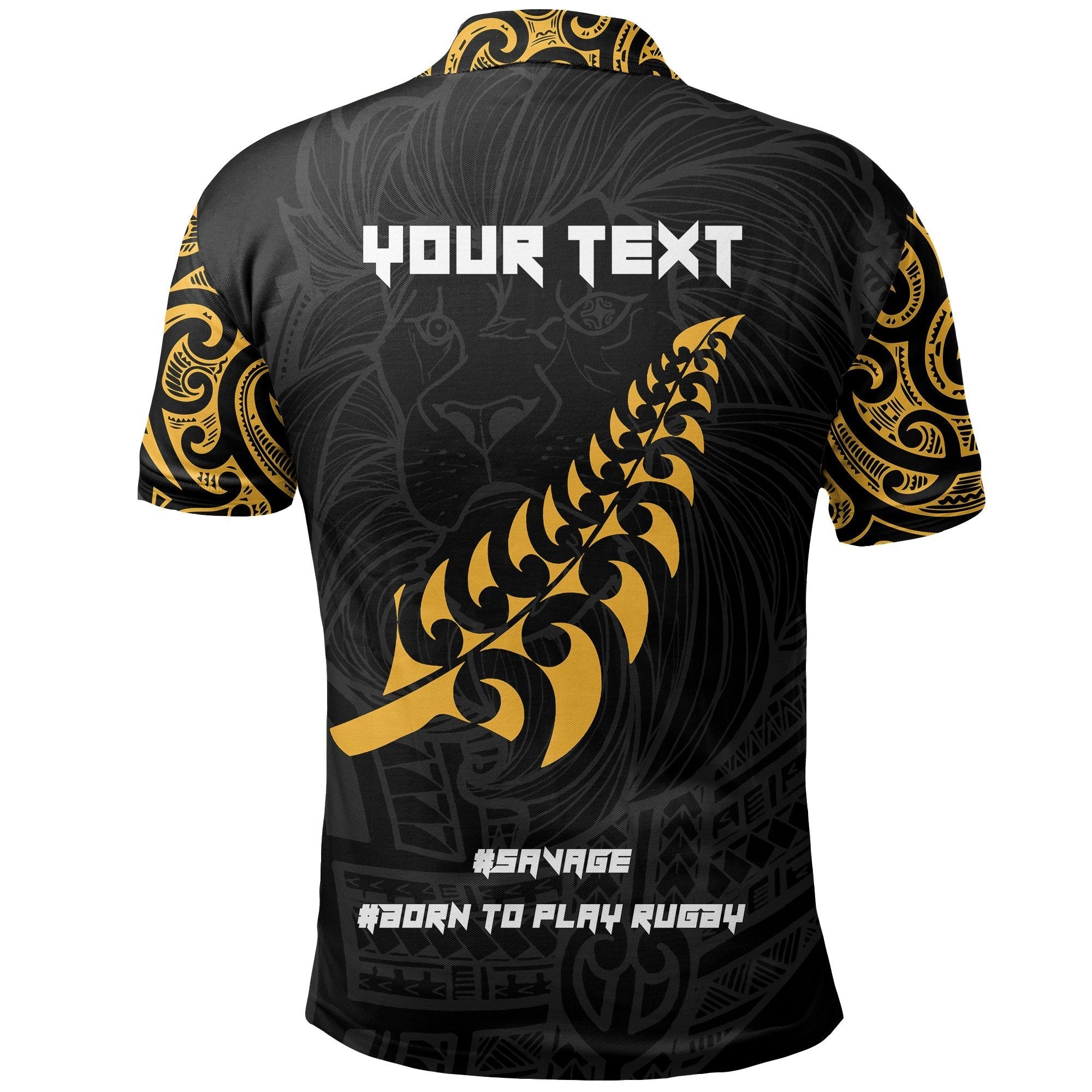 New Zealand Maori Lion Rugby Polo Shirt - Customized - Vibe Hoodie Shop