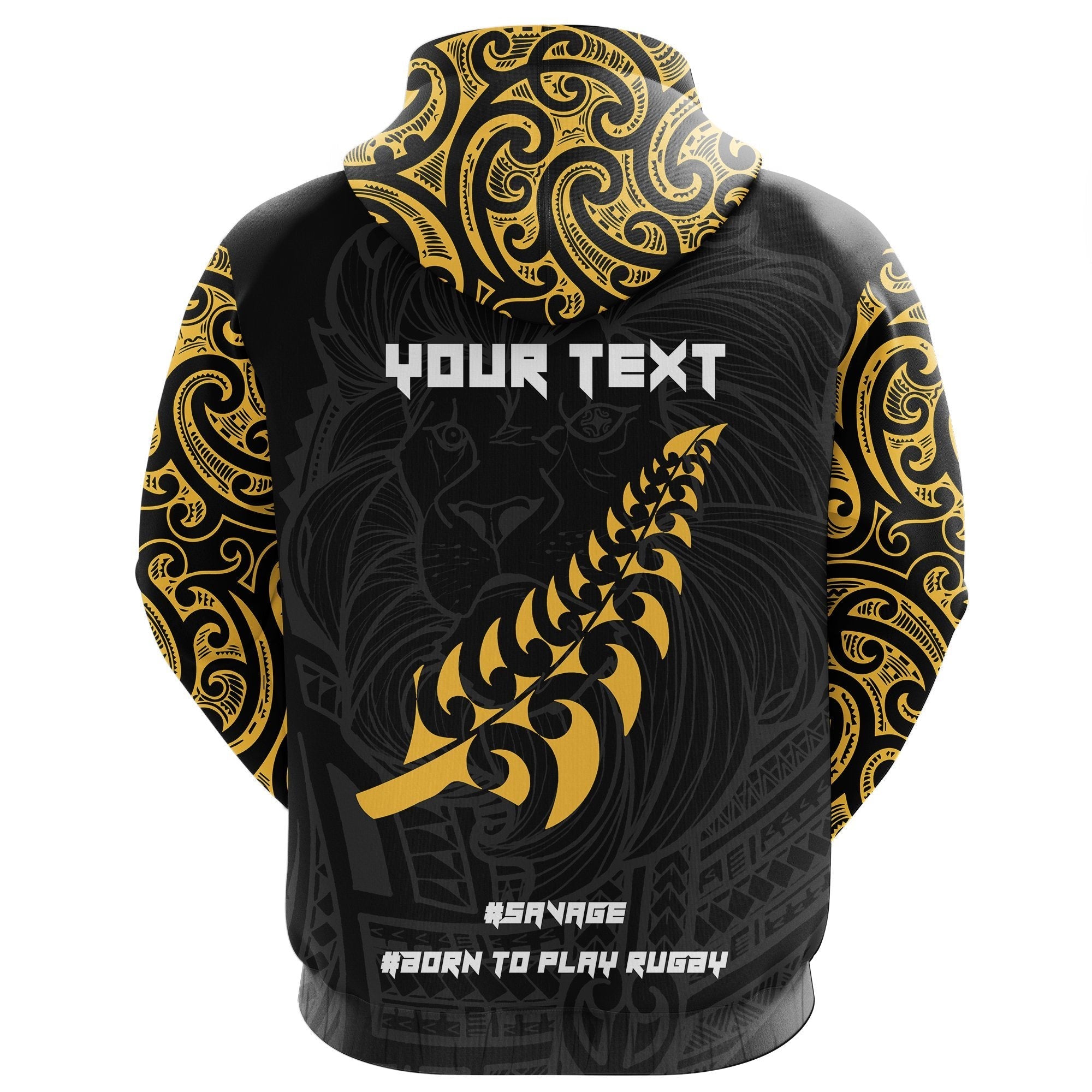 New Zealand Maori Lion Rugby Hoodie - Customized - Vibe Hoodie Shop