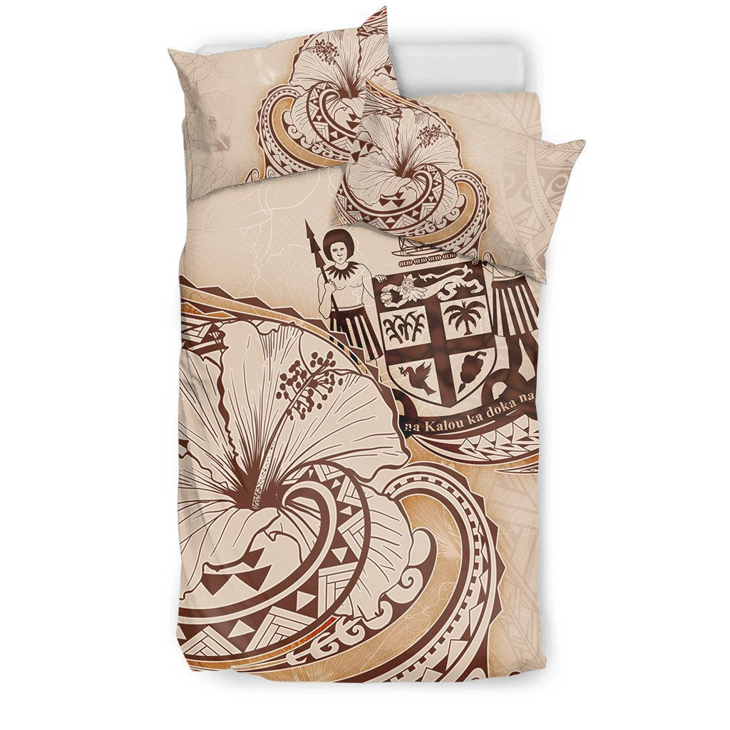 Fiji Bedding Set - Hibiscus Flower Vintage Style - Vibe Hoodie Shop