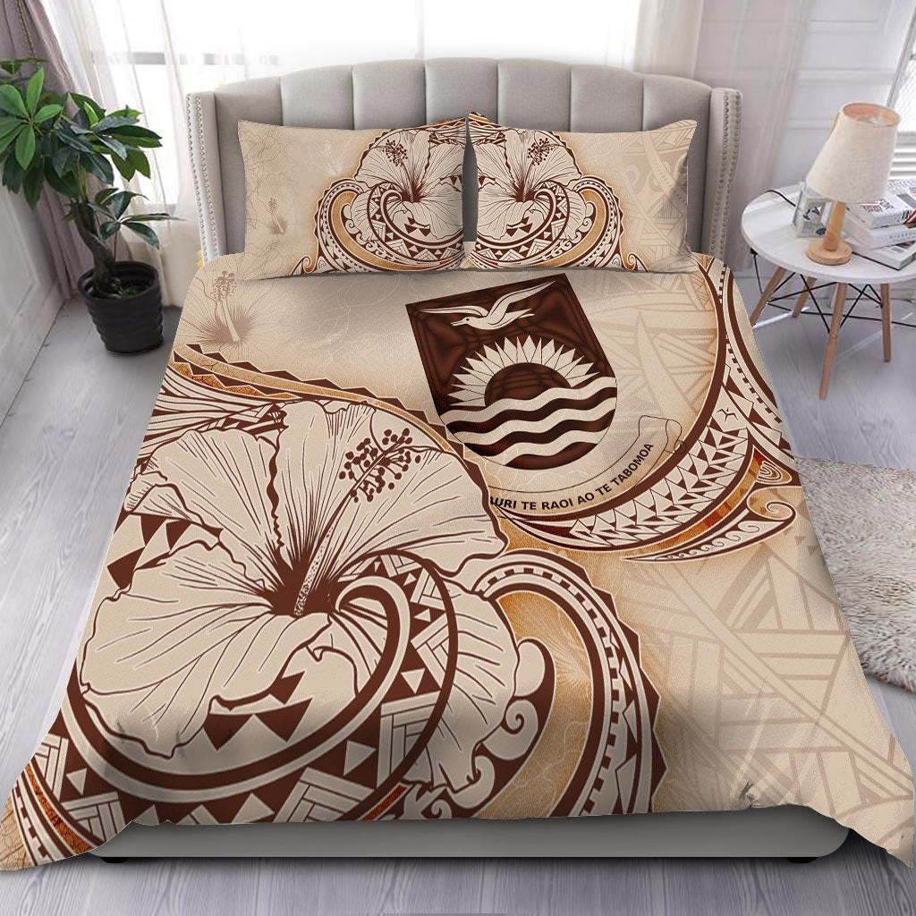 Kiribati Bedding Set - Hibiscus Flower Vintage Style - Vibe Hoodie Shop