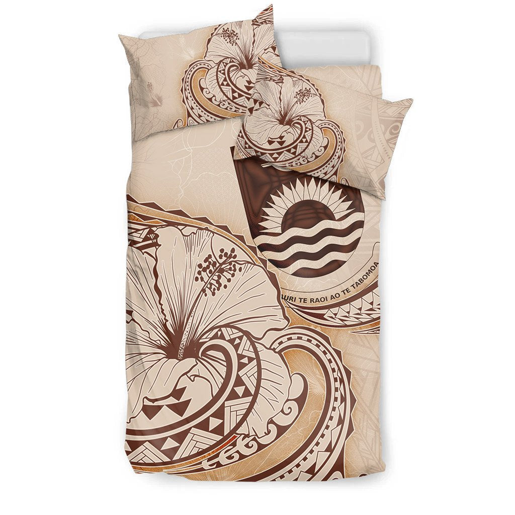 Kiribati Bedding Set - Hibiscus Flower Vintage Style - Vibe Hoodie Shop
