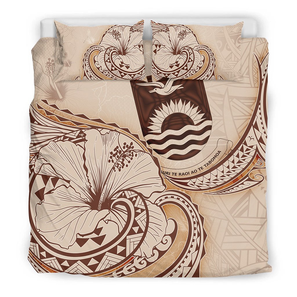 Kiribati Bedding Set - Hibiscus Flower Vintage Style - Vibe Hoodie Shop