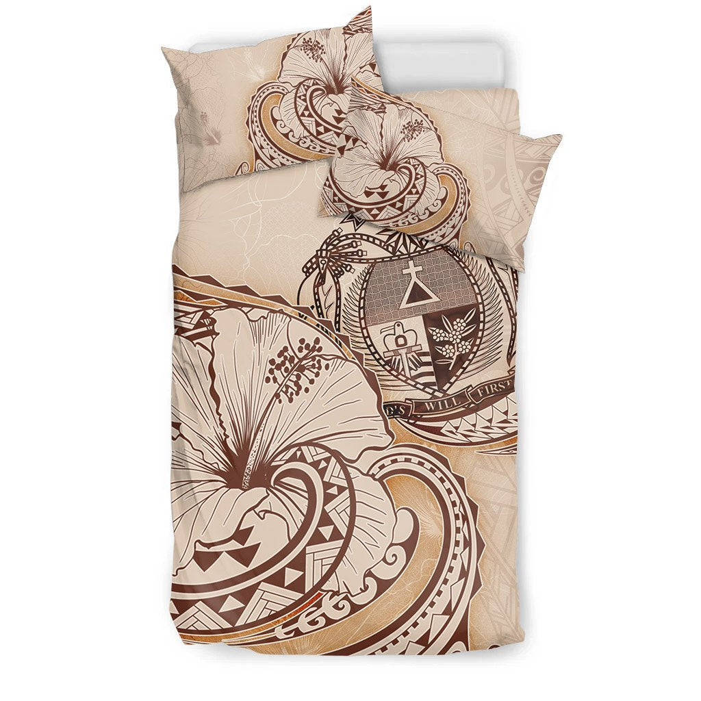 Nauru Bedding Set - Hibiscus Flower Vintage Style - Vibe Hoodie Shop