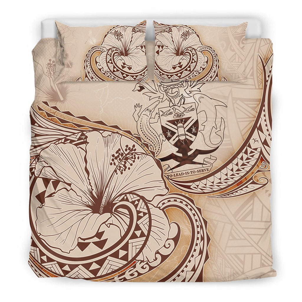 Solomon Islands Bedding Set - Hibiscus Flower Vintage Style - Vibe Hoodie Shop