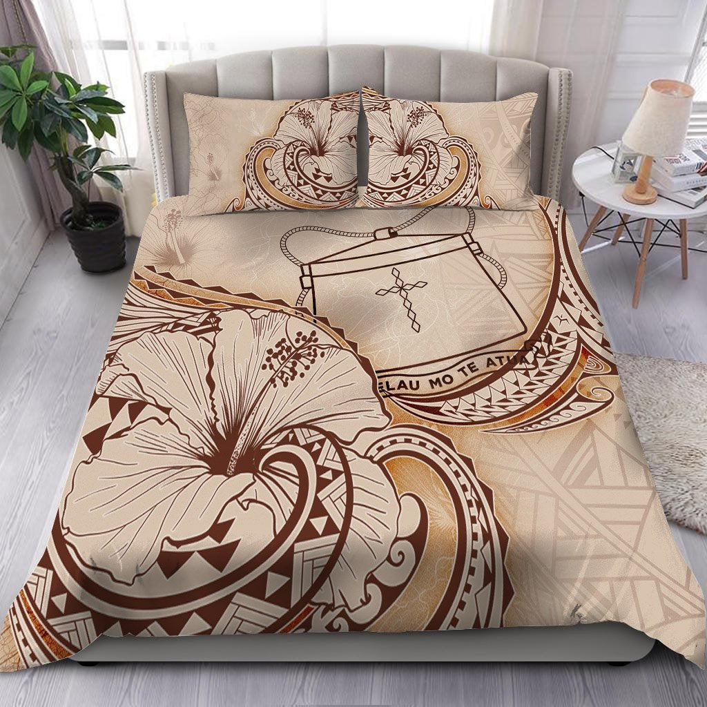 Tokelau Bedding Set - Hibiscus Flower Vintage Style - Vibe Hoodie Shop