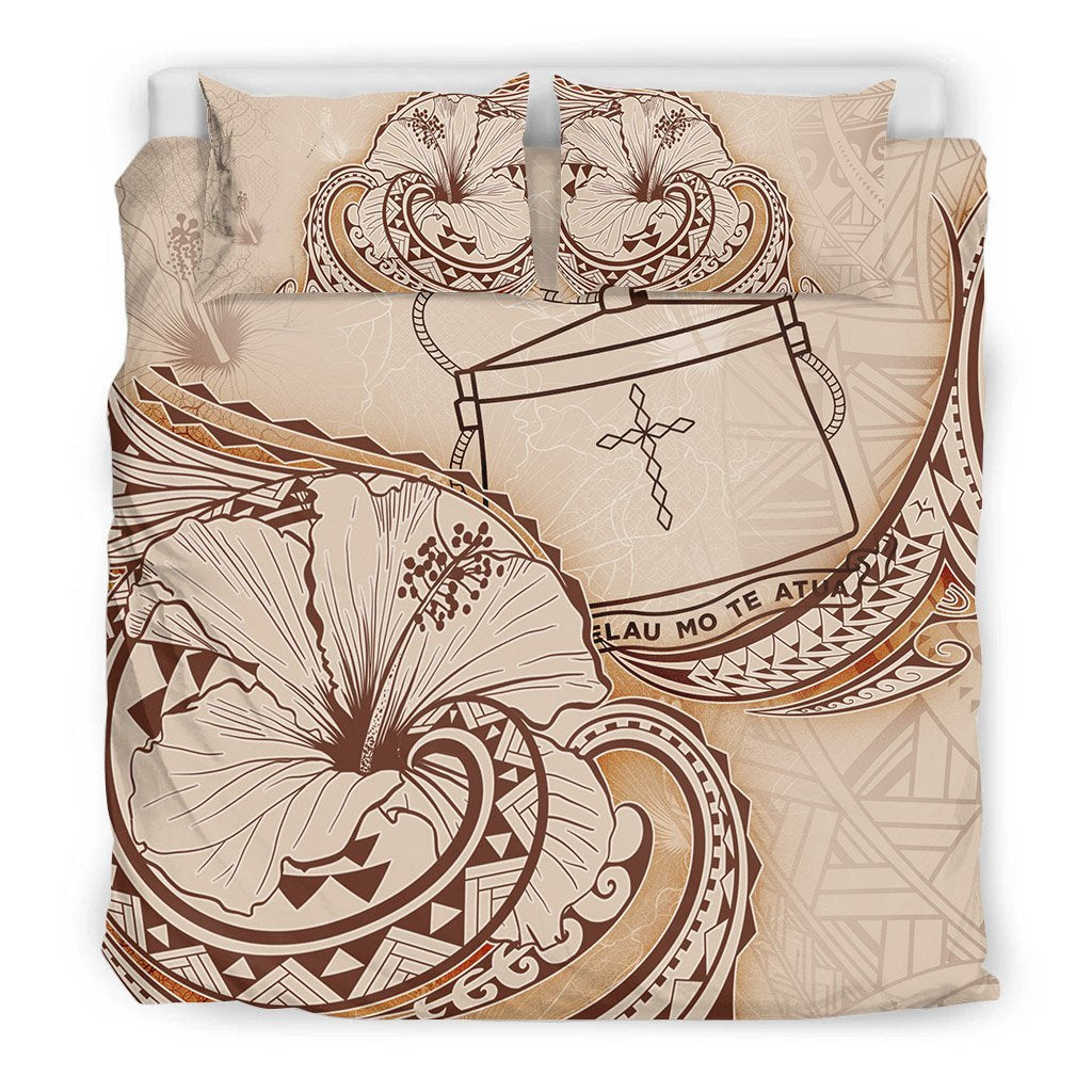 Tokelau Bedding Set - Hibiscus Flower Vintage Style - Vibe Hoodie Shop
