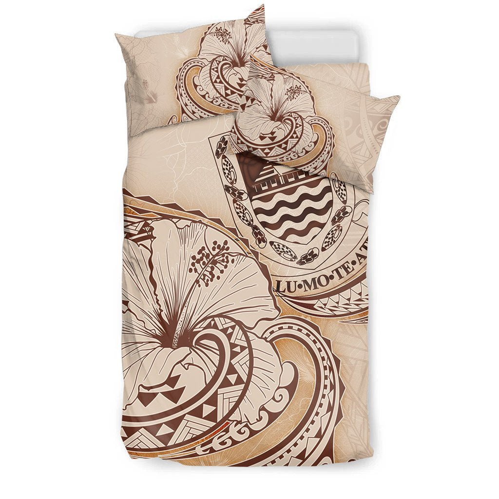 Tuvalu Bedding Set - Hibiscus Flower Vintage Style - Vibe Hoodie Shop