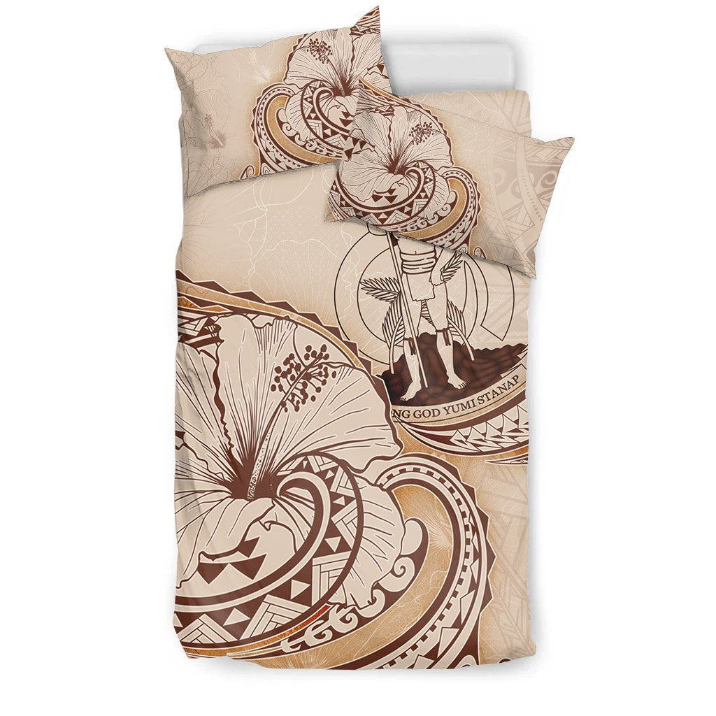 Vanuatu Bedding Set - Hibiscus Flower Vintage Style - Vibe Hoodie Shop