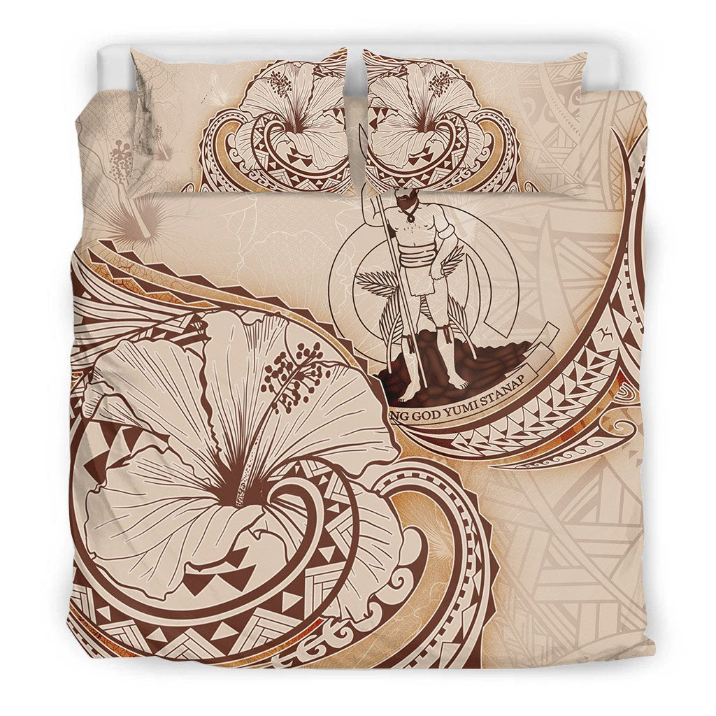 Vanuatu Bedding Set - Hibiscus Flower Vintage Style - Vibe Hoodie Shop