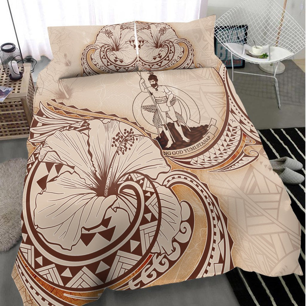 Vanuatu Bedding Set - Hibiscus Flower Vintage Style - Vibe Hoodie Shop