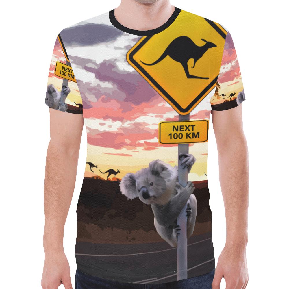 Australia T shirt - Koala T shirt Kangaroo Sign Landscape Art - Vibe Hoodie Shop