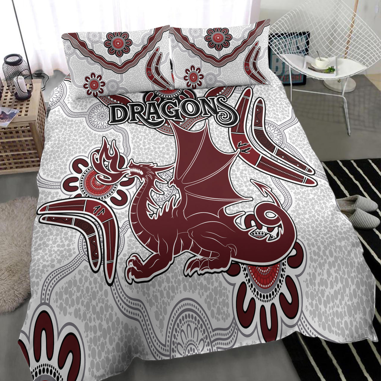 St.George Rugby Bedding Set - Custom Aboriginal St. George Bedding Set RLT13 - Vibe Hoodie Shop