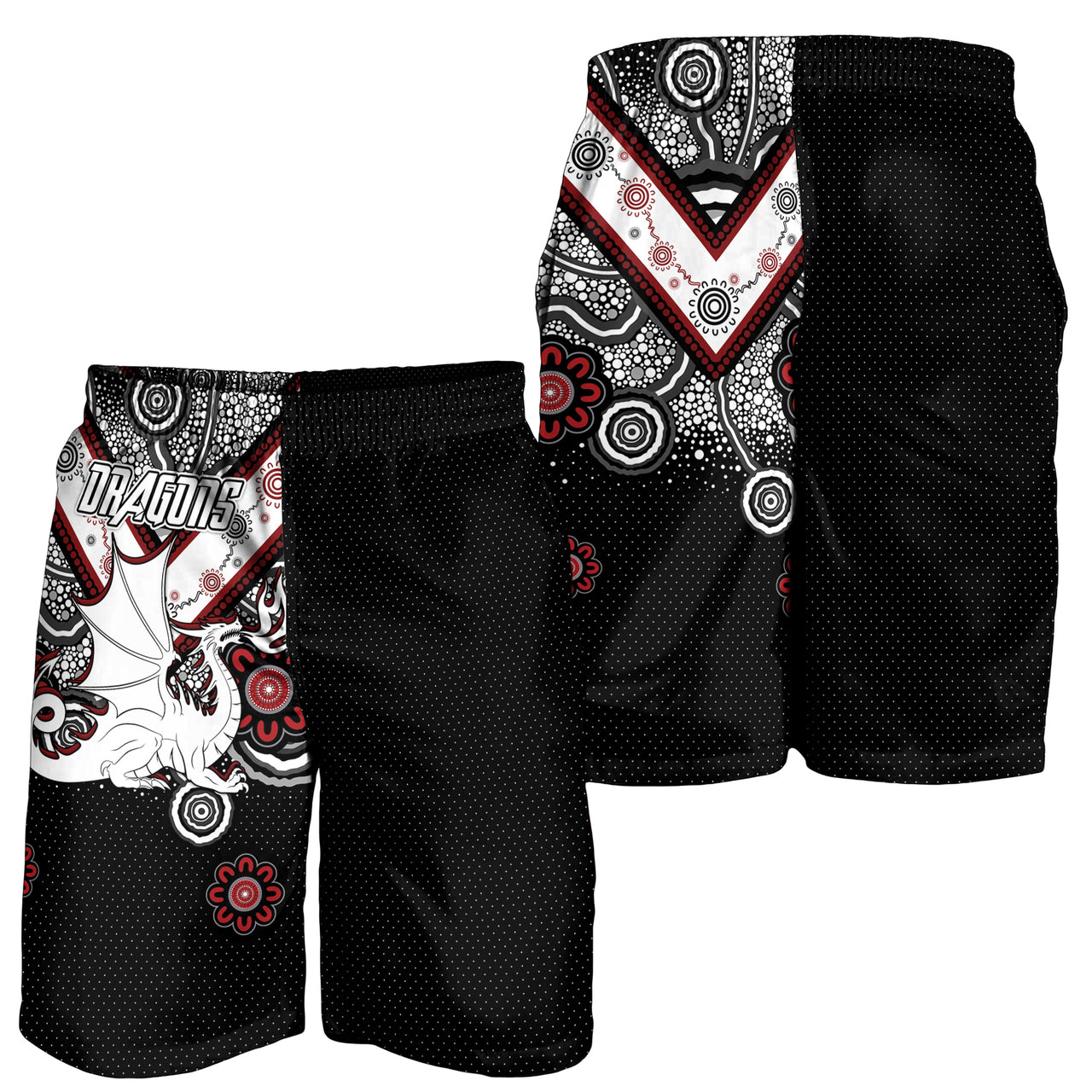 St. George Rugby Men Shorts - Custom Aboriginal Dragons Men Shorts RLT13 - Vibe Hoodie Shop