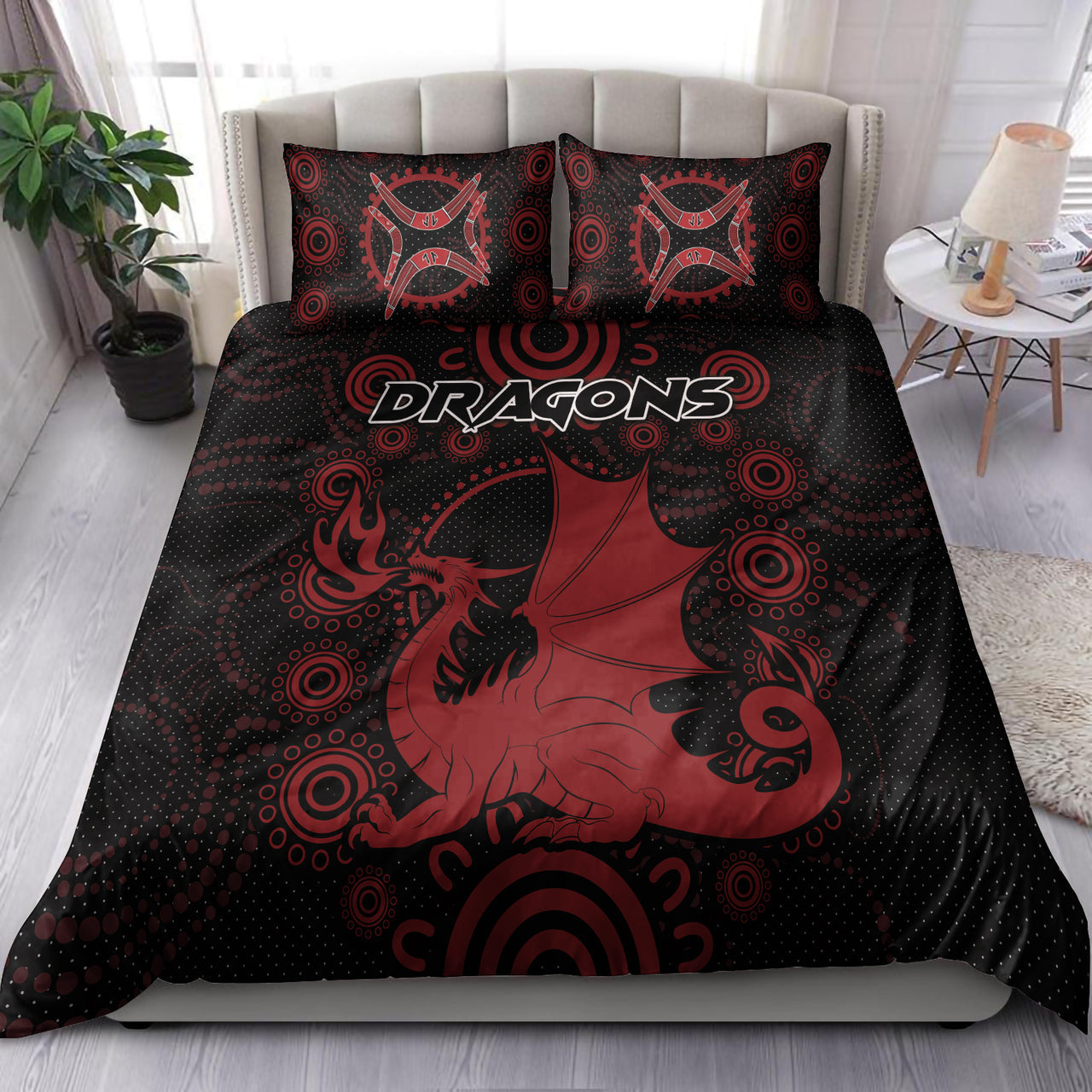 St. George Rugby Bedding Set - Custom Indigenous Dragons Bedding Set RLT13 - Vibe Hoodie Shop