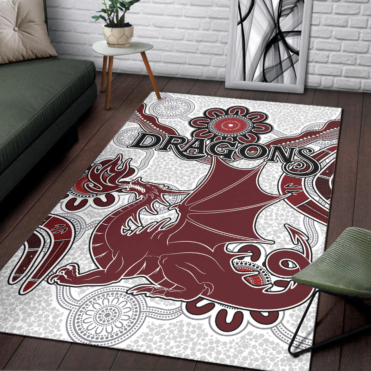 St.George Rugby Area Rug - Custom Aboriginal St. George Area Rug RLT13 - Vibe Hoodie Shop