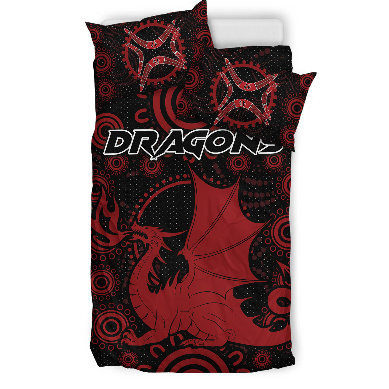 St. George Rugby Bedding Set - Custom Indigenous Dragons Bedding Set RLT13 - Vibe Hoodie Shop