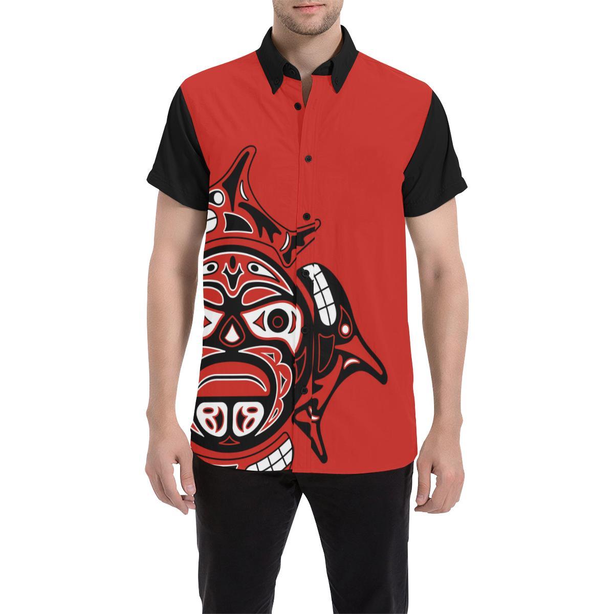 Canada Haida All Over PrinT shirt Sleeve Shirt - Vibe Hoodie Shop