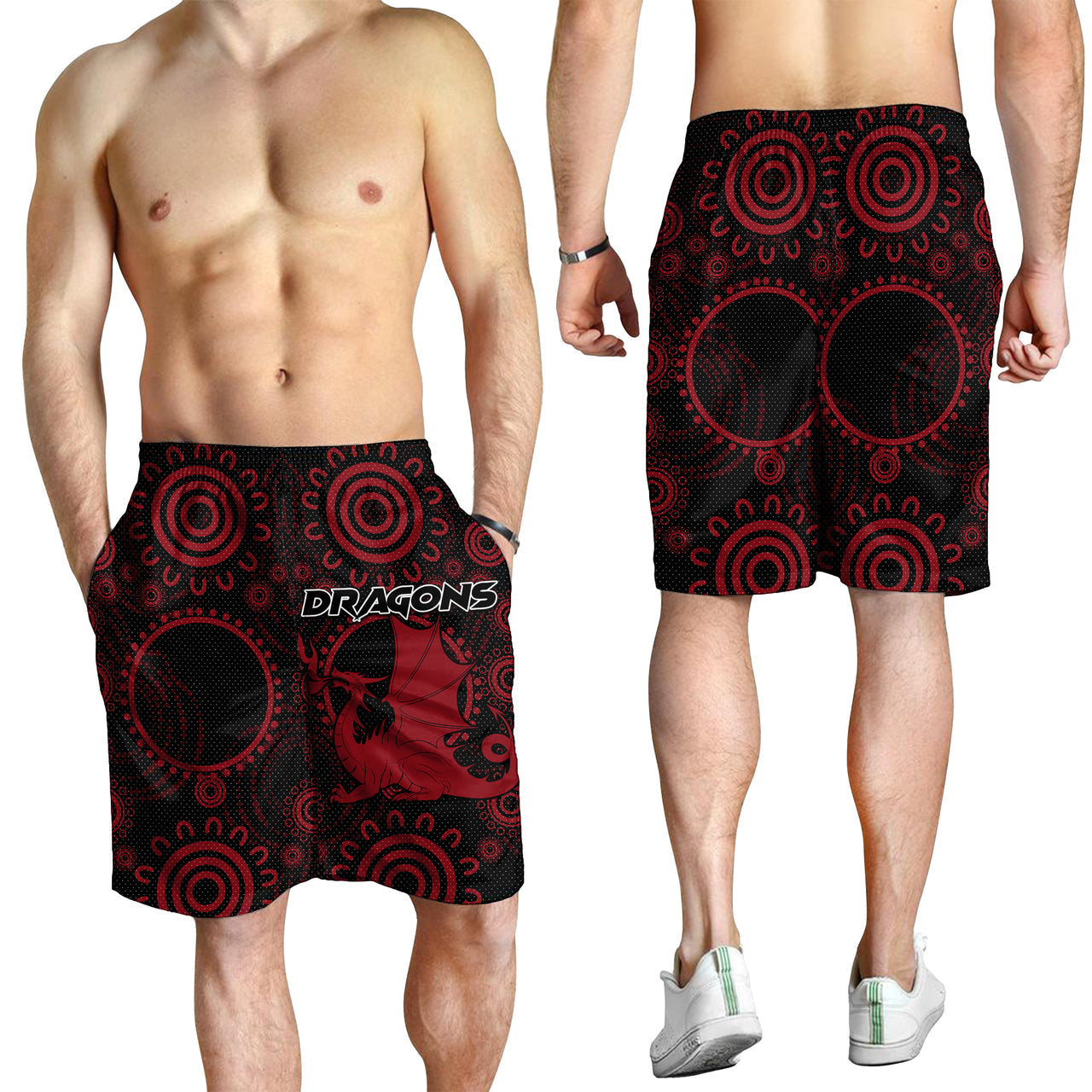 St. George Rugby Men Shorts - Custom Indigenous Dragons Men Shorts RLT13 - Vibe Hoodie Shop