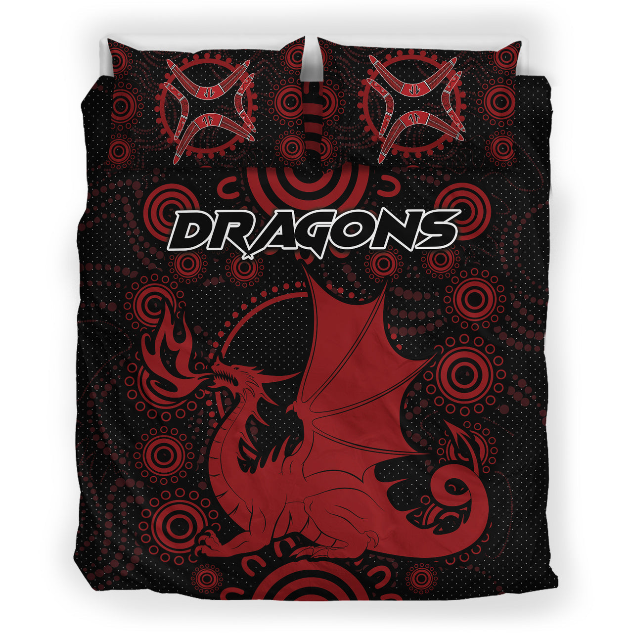 St. George Rugby Bedding Set - Custom Indigenous Dragons Bedding Set RLT13 - Vibe Hoodie Shop