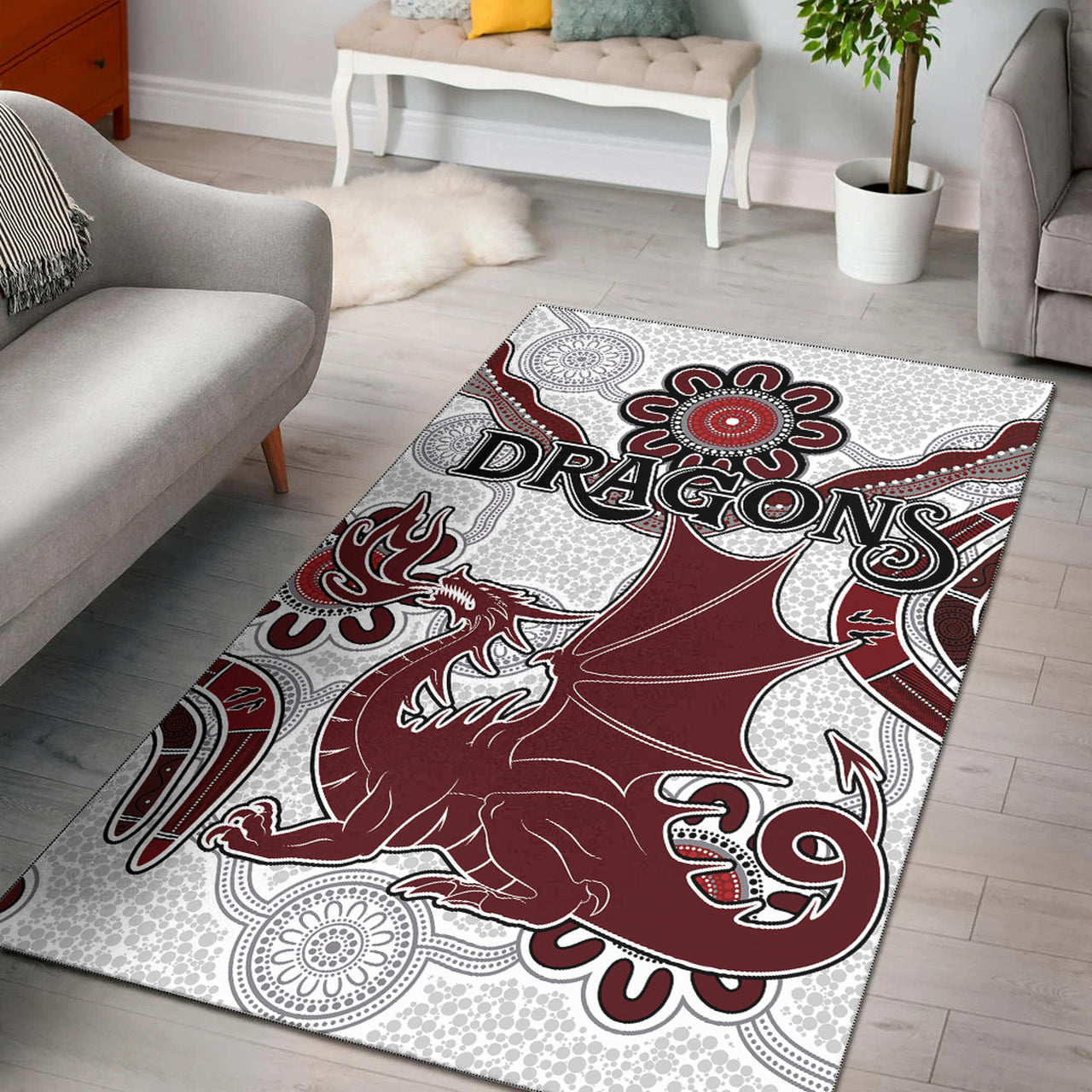 St.George Rugby Area Rug - Custom Aboriginal St. George Area Rug RLT13 - Vibe Hoodie Shop