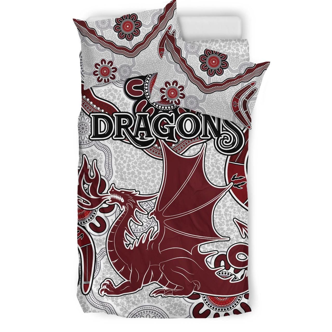 St.George Rugby Bedding Set - Custom Aboriginal St. George Bedding Set RLT13 - Vibe Hoodie Shop