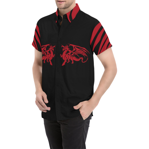 Dragon Wales All Over Print Short Sleeve Shirt - Vibe Hoodie Shop