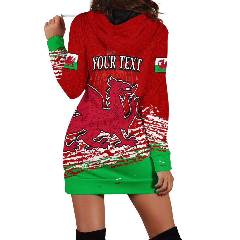 (Custom Personalised) Wales Football 2022 Hoodie Dress Come On CYMRU The Red Wall - Vibe Hoodie Shop