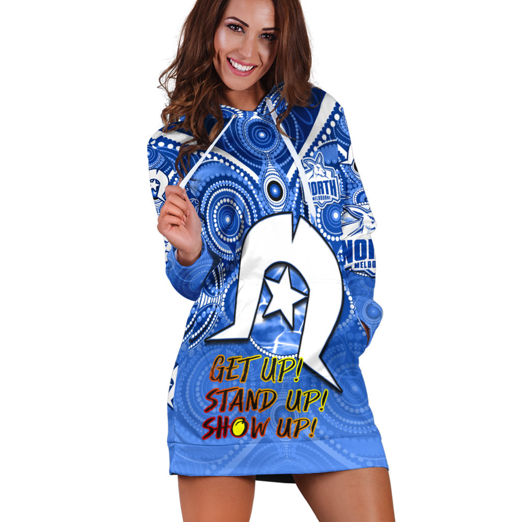 (Custom Personalised) Kangaroos Football NAIDOC Week Hoodie Dress North Melbourne Aboriginal Dhari - Vibe Hoodie Shop