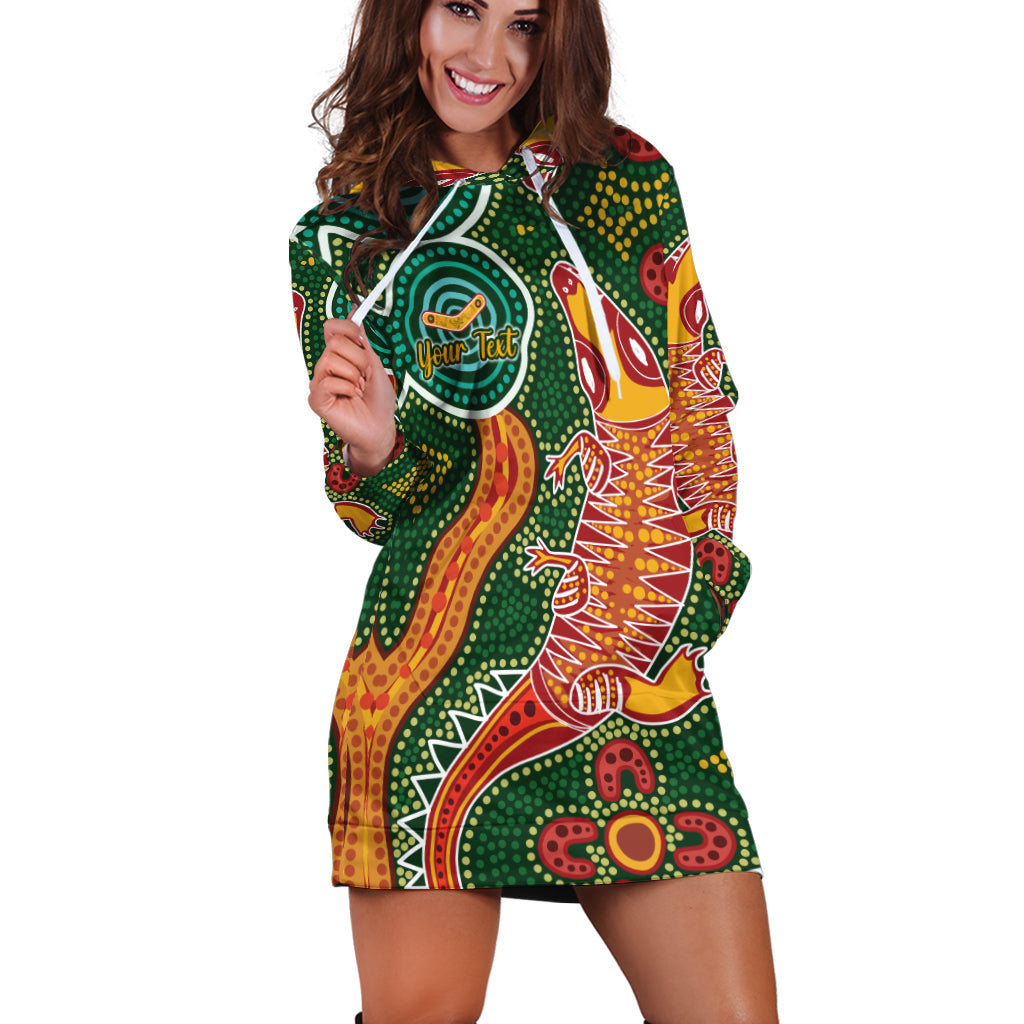 (Custom Personalised) Aboriginal Art Crocodile Hoodie Dress You Are Number One - Vibe Hoodie Shop