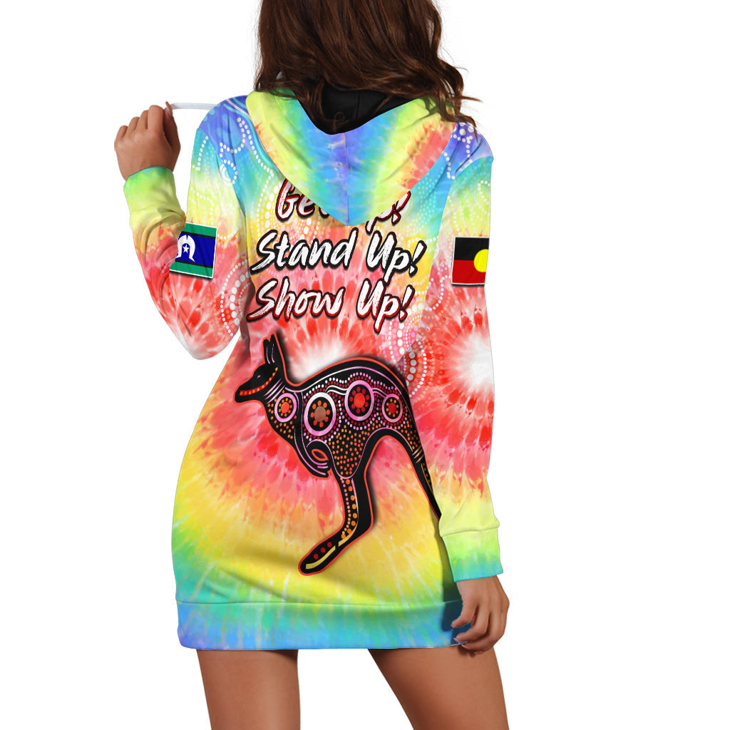 Australia NAIDOC Week Hoodie Dress Aboriginal Kangaroo Style Tie Dye - Vibe Hoodie Shop