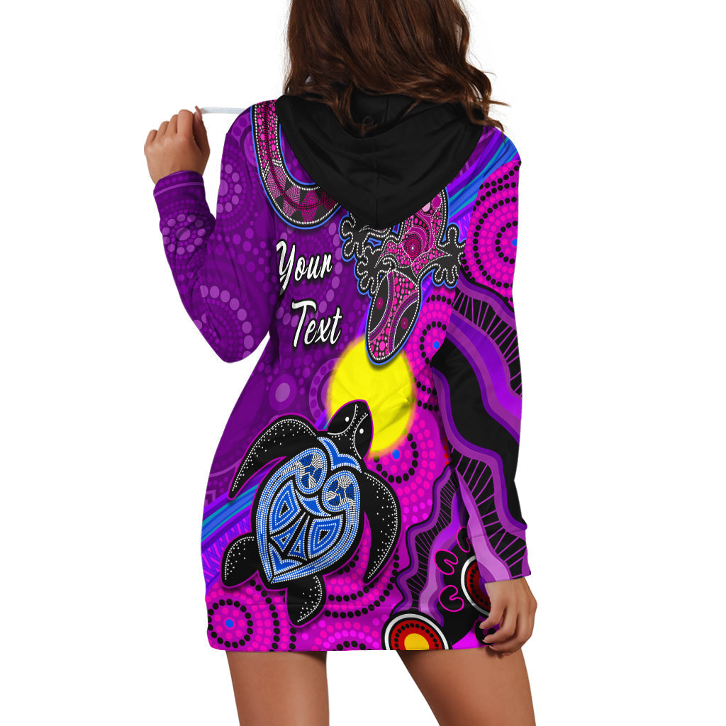 (Custom Personalised) Australia Lizard and Turtle Hoodie Dress Aboriginal Art Beautiful Life - Vibe Hoodie Shop