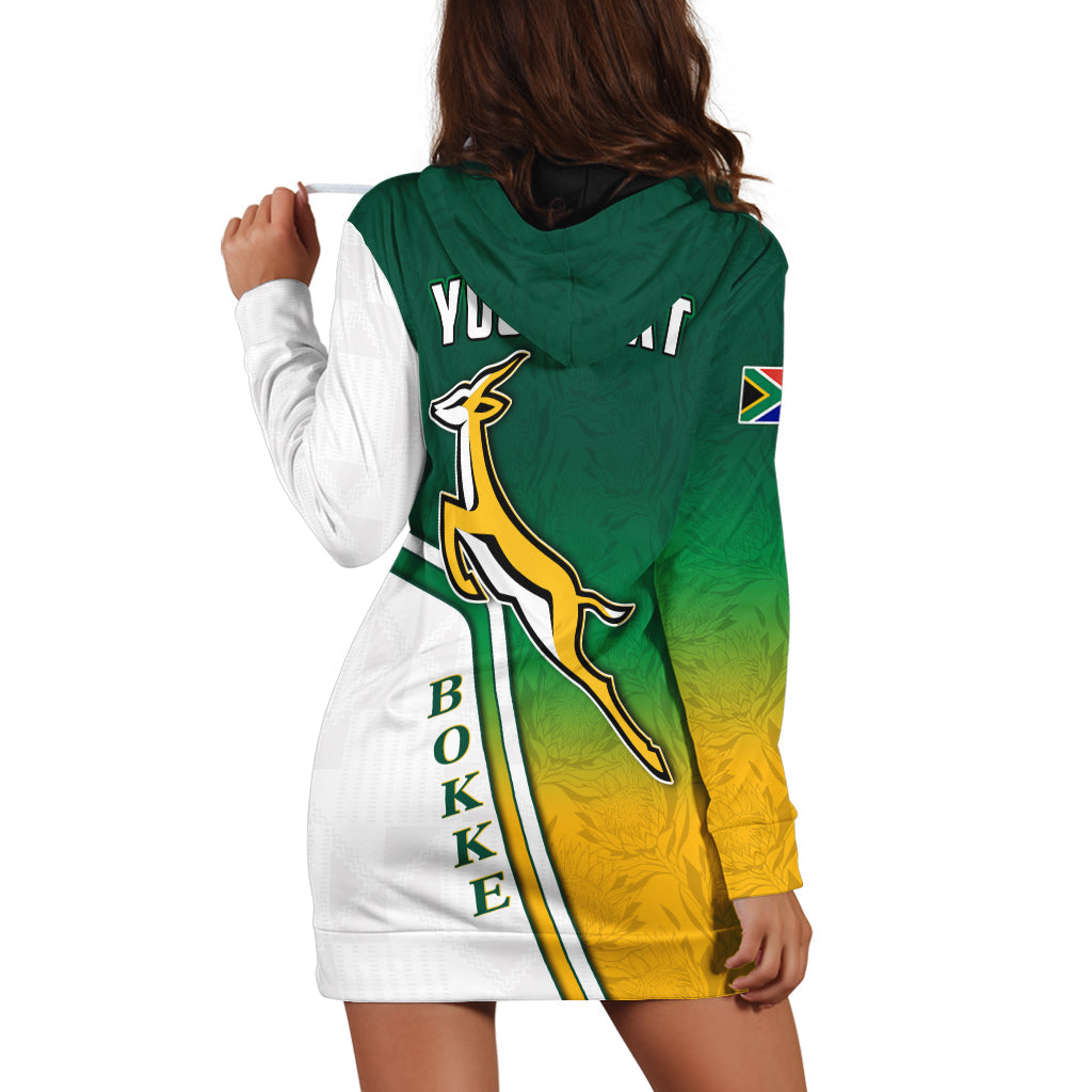 (Custom Personalised) South Africa Rugby Hoodie Dress Protea Flower Springboks Go Bokke - Vibe Hoodie Shop