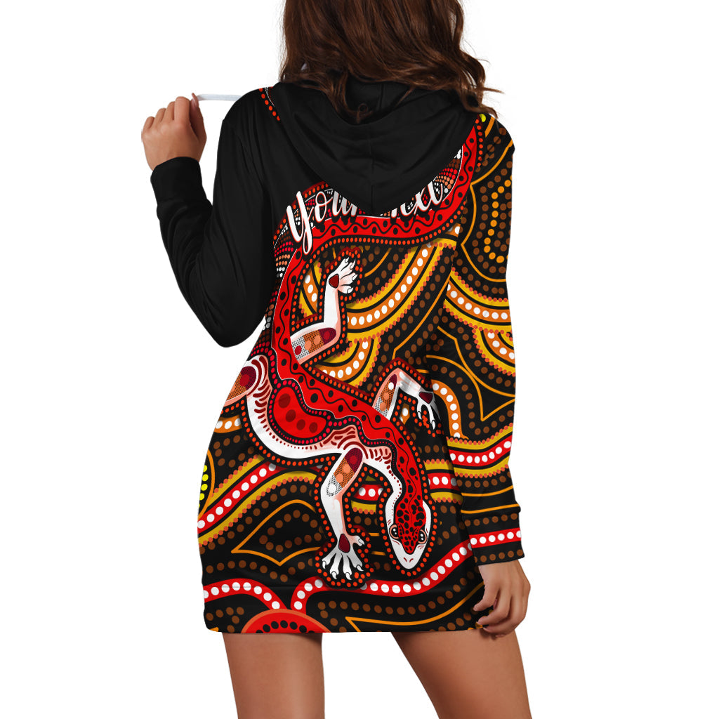 (Custom Personalised) Aboriginal Art Lizard Hoodie Dress You Are Number One - Vibe Hoodie Shop