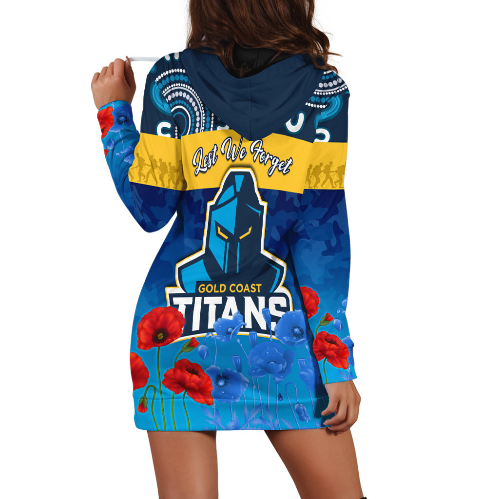 (Custom Personalised) Titans ANZAC 2022 Hoodie Dress Gold Coast Aboriginal Lest We Forget - Vibe Hoodie Shop