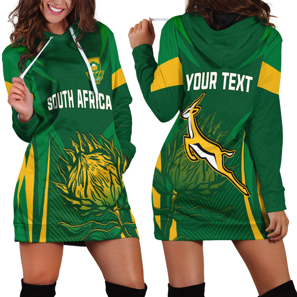 (Custom Personalised) South Africa Rugby Hoodie Dress Springboks Champion - Vibe Hoodie Shop