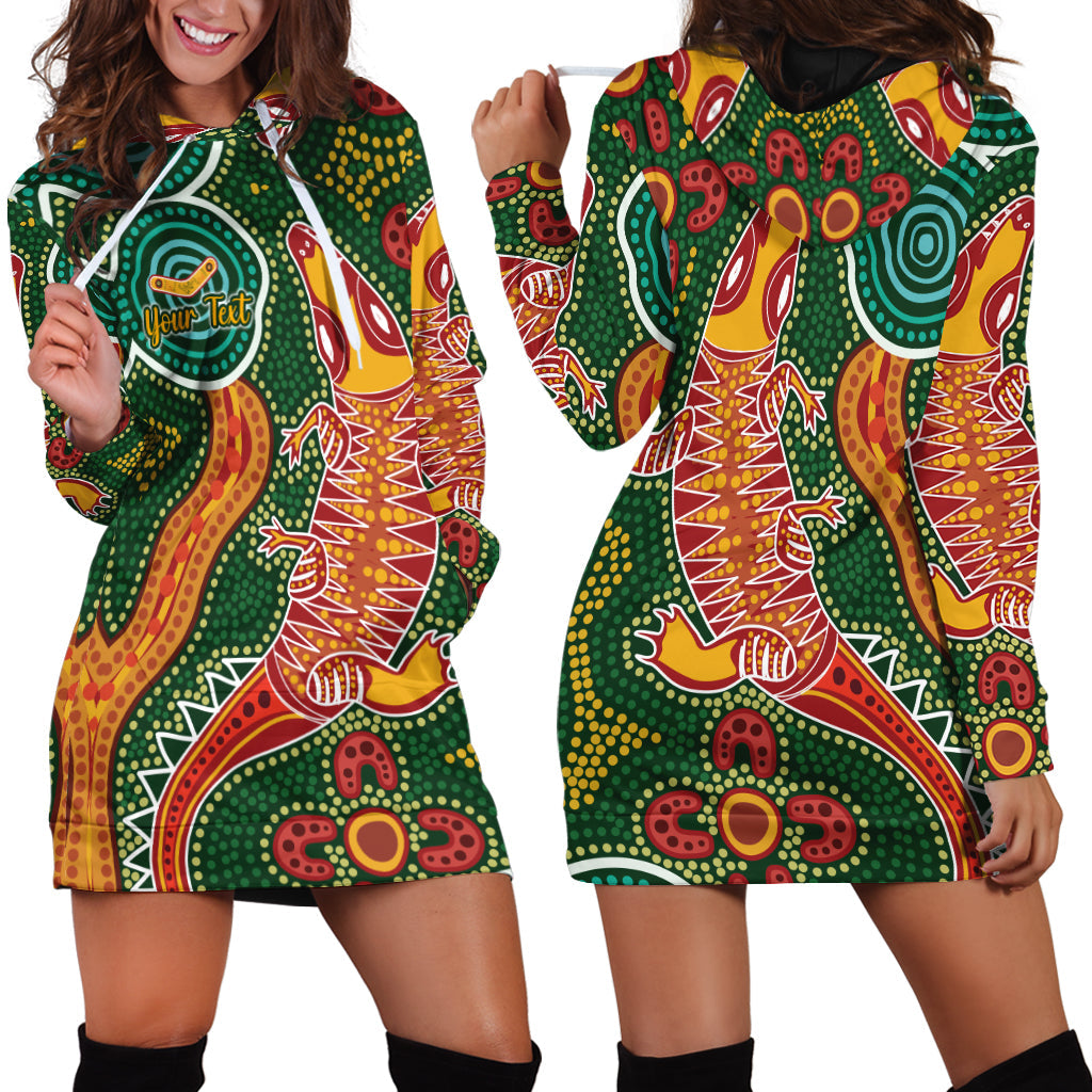 (Custom Personalised) Aboriginal Art Crocodile Hoodie Dress You Are Number One - Vibe Hoodie Shop