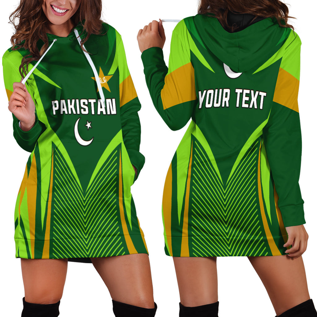 (Custom Personalised) Pakistan Cricket Hoodie Dress Green Shaheens Champion - Vibe Hoodie Shop