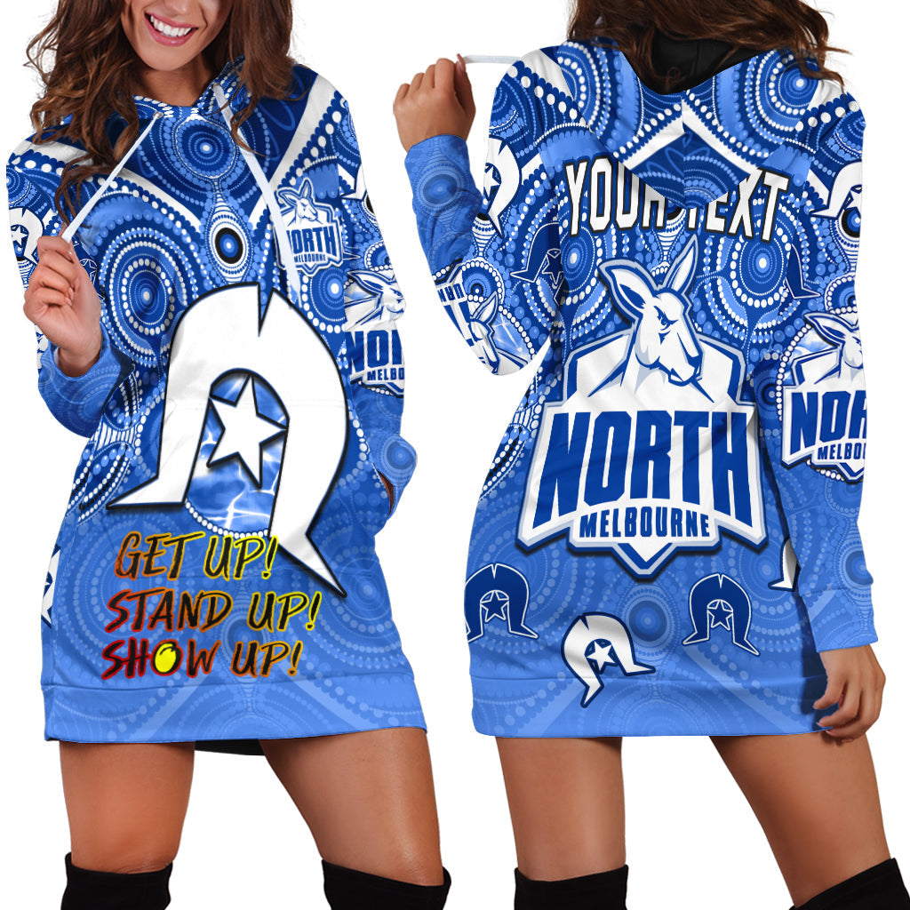 (Custom Personalised) Kangaroos Football NAIDOC Week Hoodie Dress North Melbourne Aboriginal Dhari - Vibe Hoodie Shop