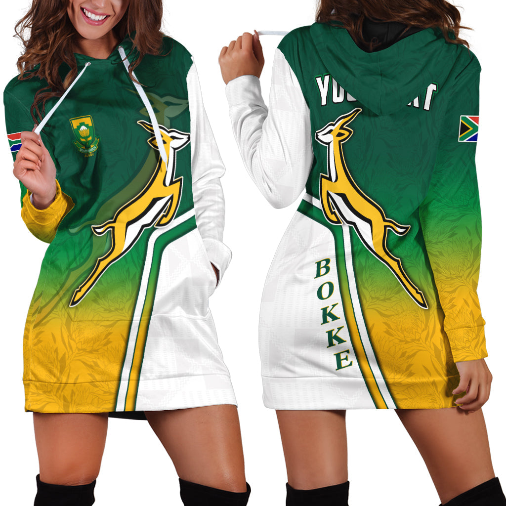 (Custom Personalised) South Africa Rugby Hoodie Dress Protea Flower Springboks Go Bokke - Vibe Hoodie Shop