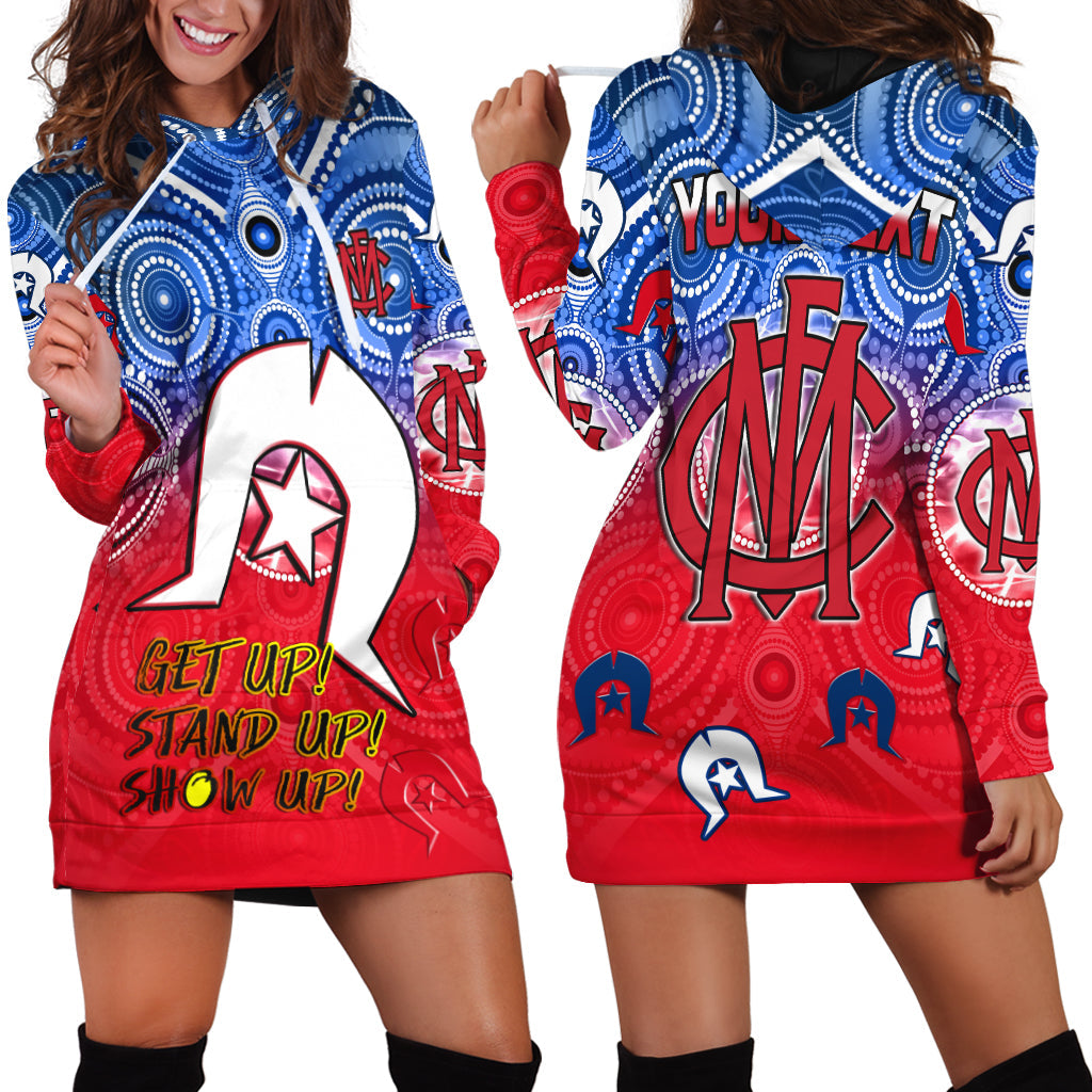 (Custom Personalised) Demons Football NAIDOC Week Hoodie Dress Melbourne North Melbourne Aboriginal Dhari - Vibe Hoodie Shop