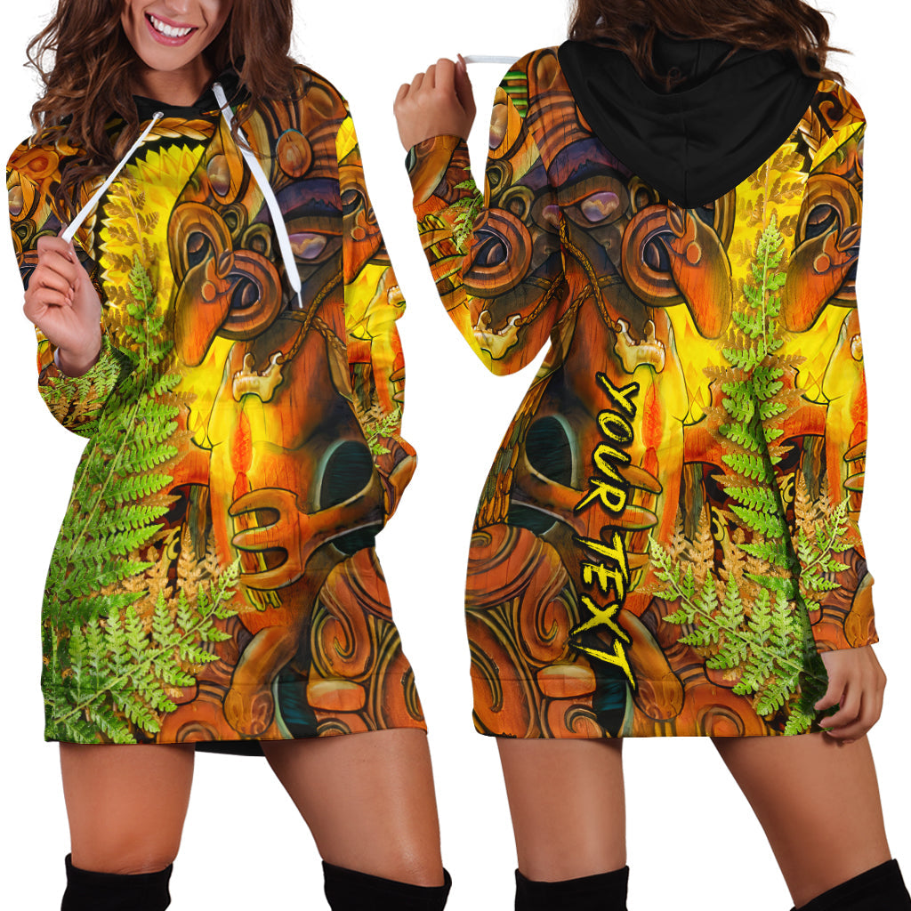 (Custom Personalised) Hei Tiki Maori Hoodie Dress Fern Aotearoa Ta Moko Sun - Vibe Hoodie Shop