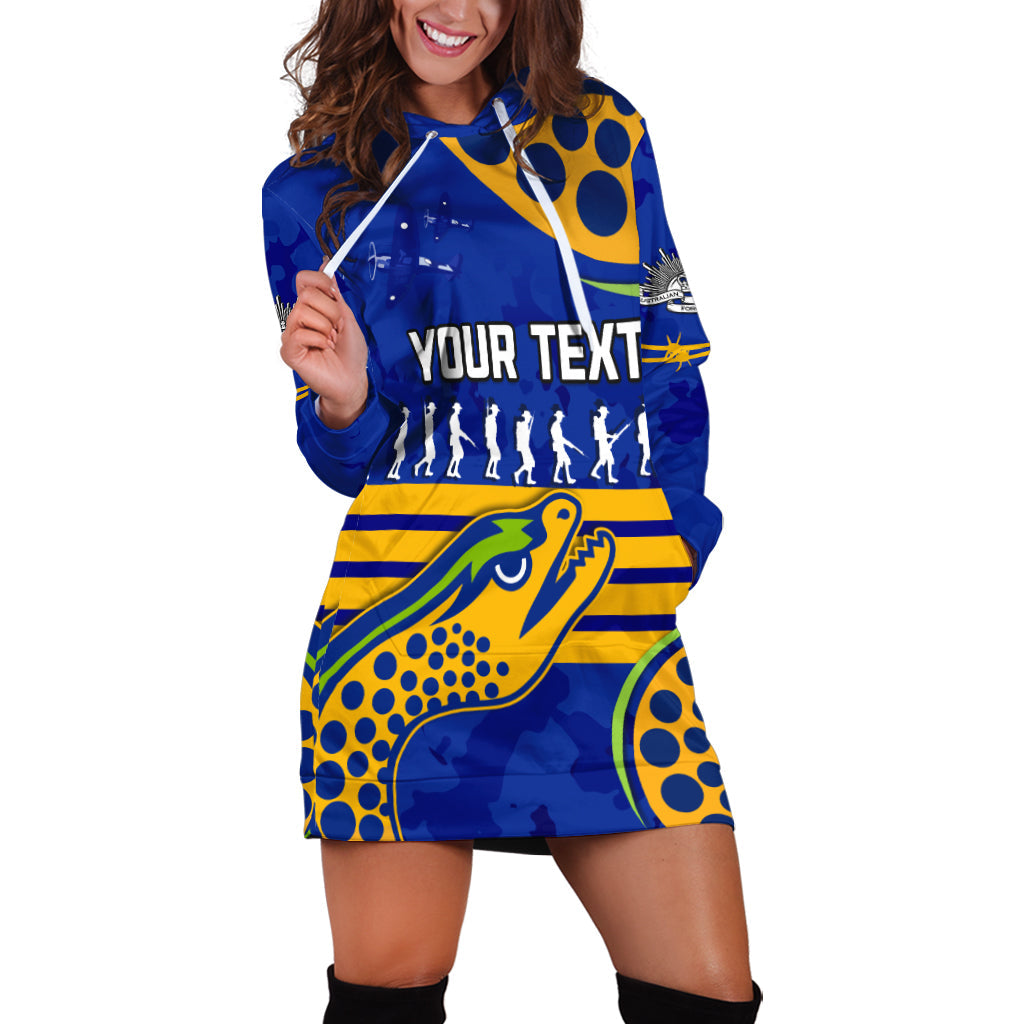 (Custom Personalised) Eels ANZAC 2022 Hoodie Dress Lest We Forget - Vibe Hoodie Shop