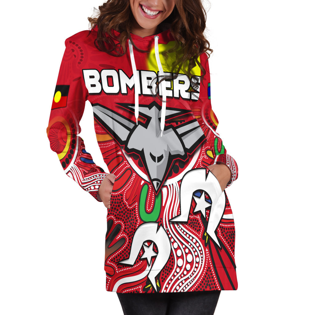 Bombers NAIDOC Week Hoodie Dress Essendon Football Aboriginal - Vibe Hoodie Shop