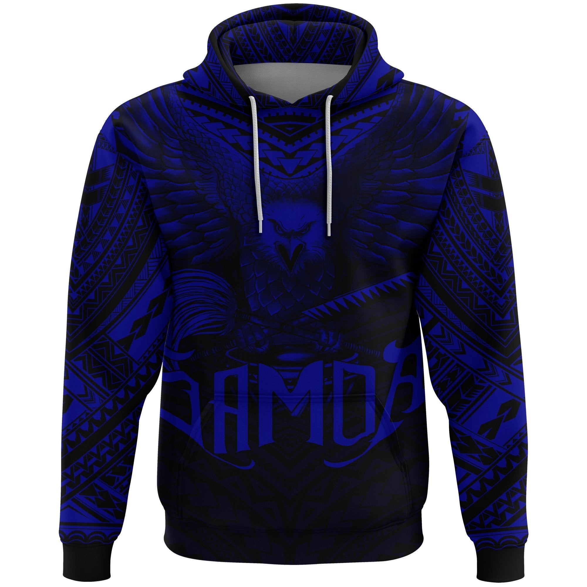 American Samoa Hoodie Eagle Tattoo Style Dark Blue - Vibe Hoodie Shop