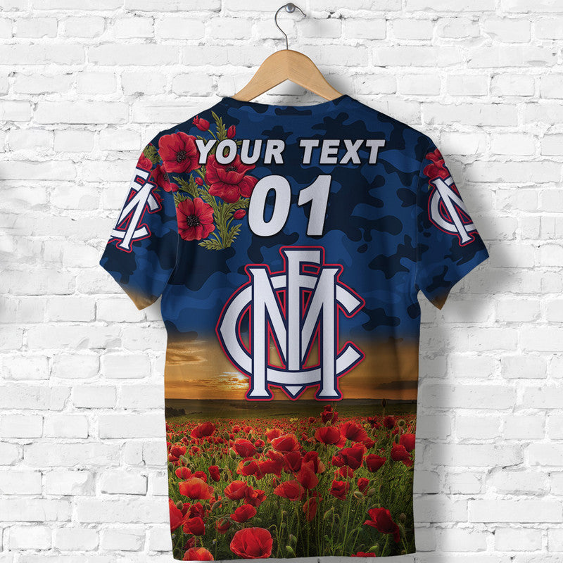 (Custom Personalised) Melbourne Demons ANZAC T shirt Poppy Vibes - Vibe Hoodie Shop