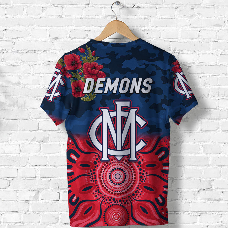 Melbourne Demons ANZAC T shirt Indigenous Vibes - Vibe Hoodie Shop
