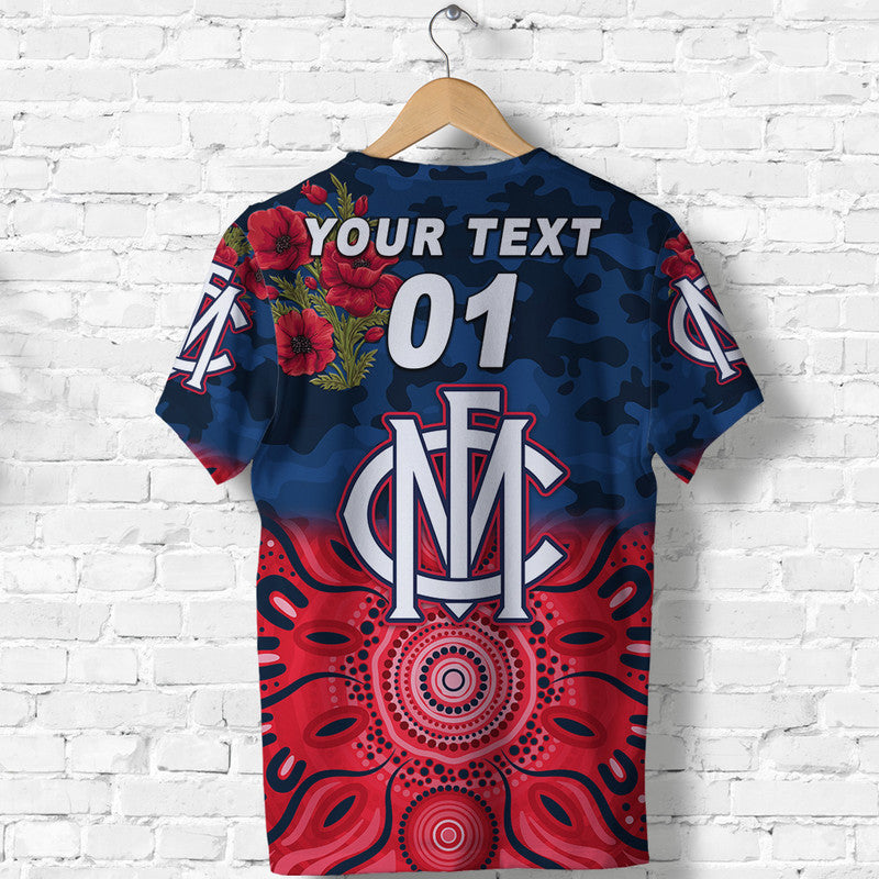 (Custom Personalised) Melbourne Demons ANZAC T shirt Indigenous Vibes - Vibe Hoodie Shop